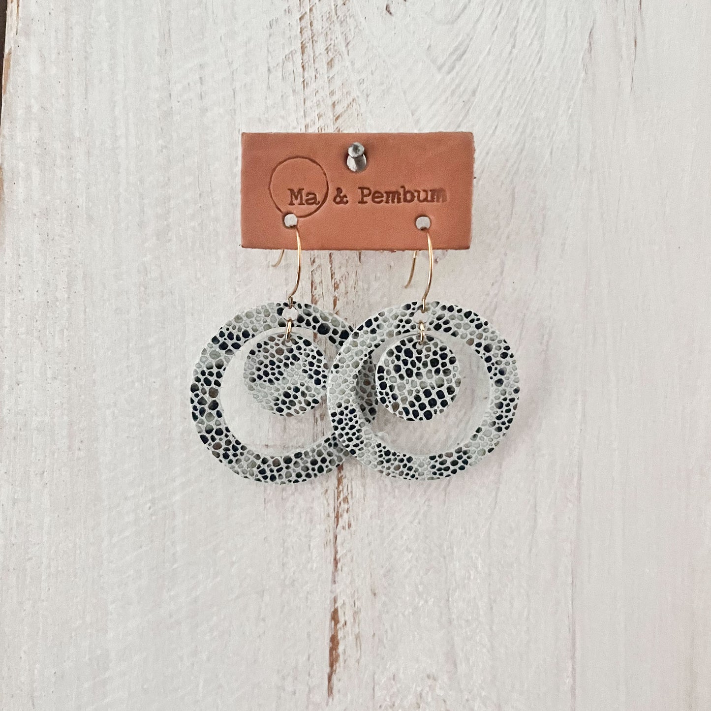 Leather In and Out Earrings in Glamour White
