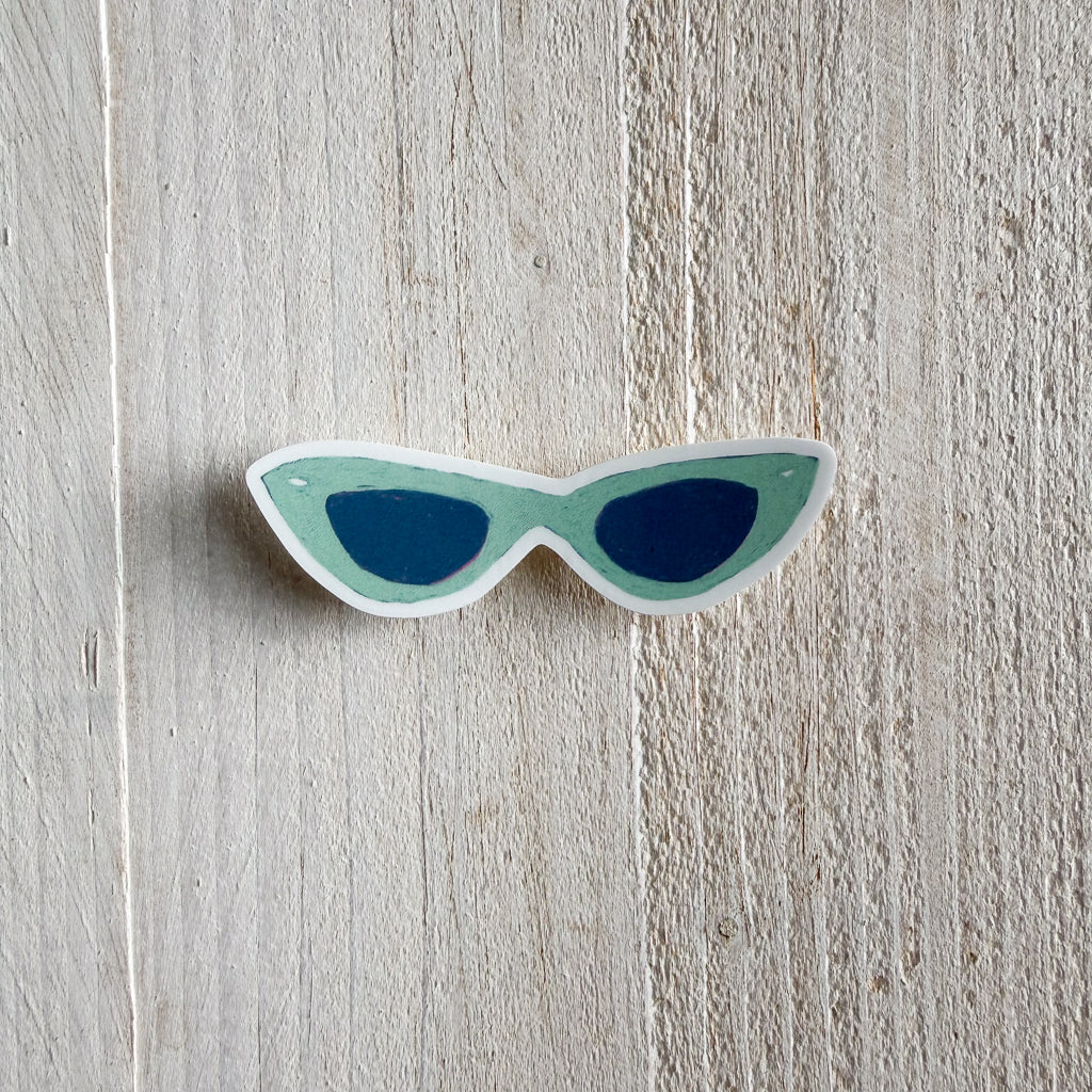 Blue Cat Eye Shades Vinyl Sticker