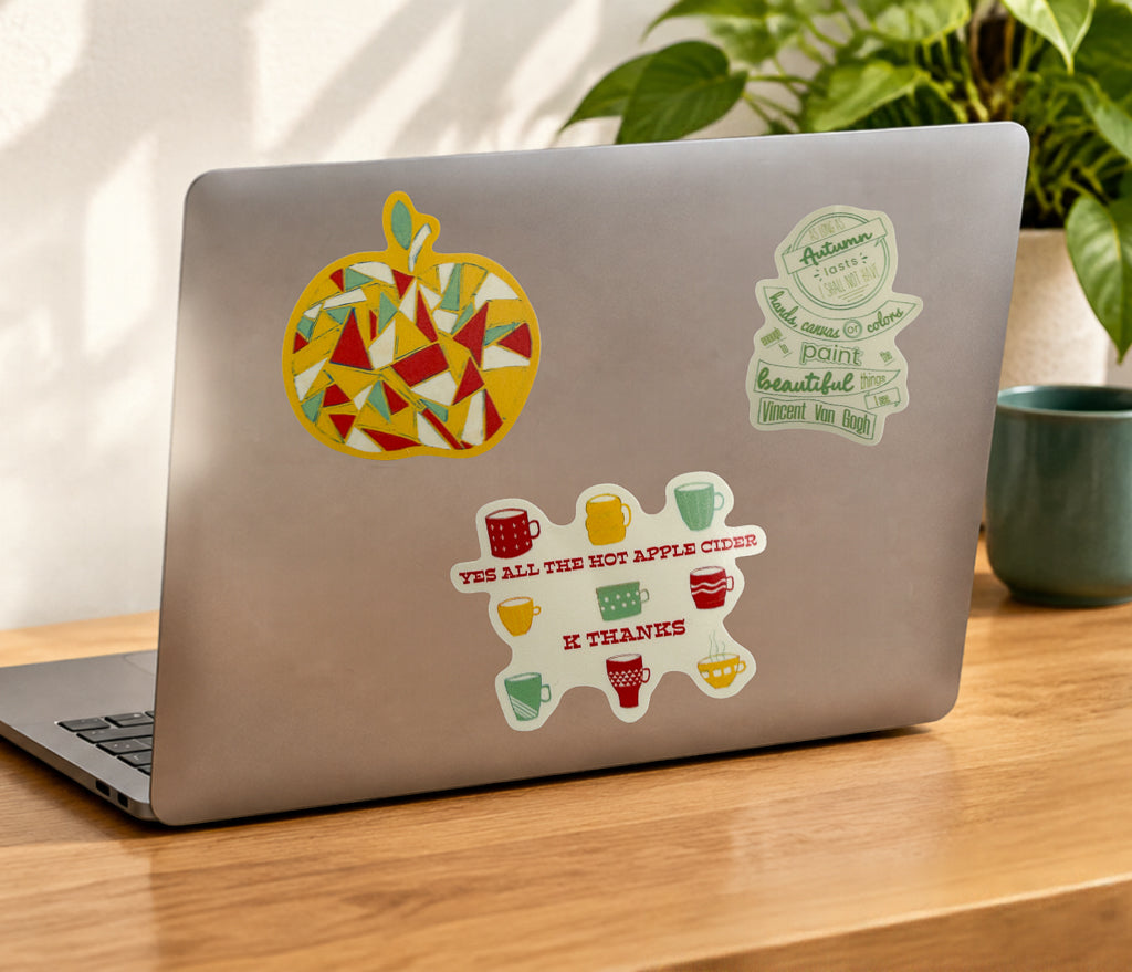 Geometric Apple Vinyl Sticker