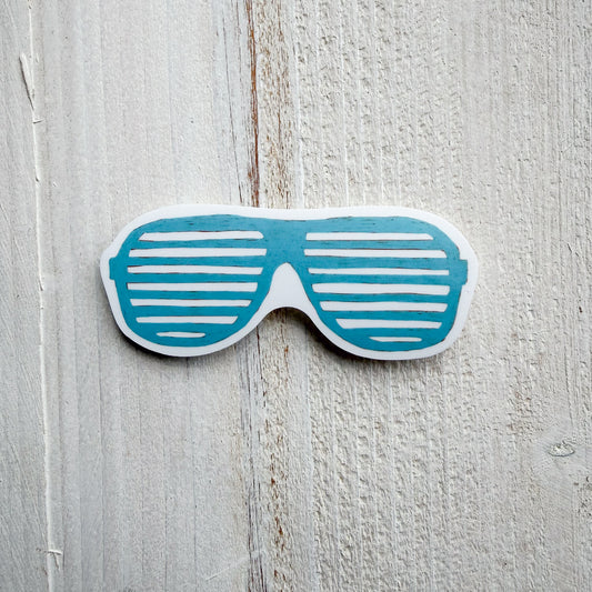 Blue 80s Shades Vinyl Sticker
