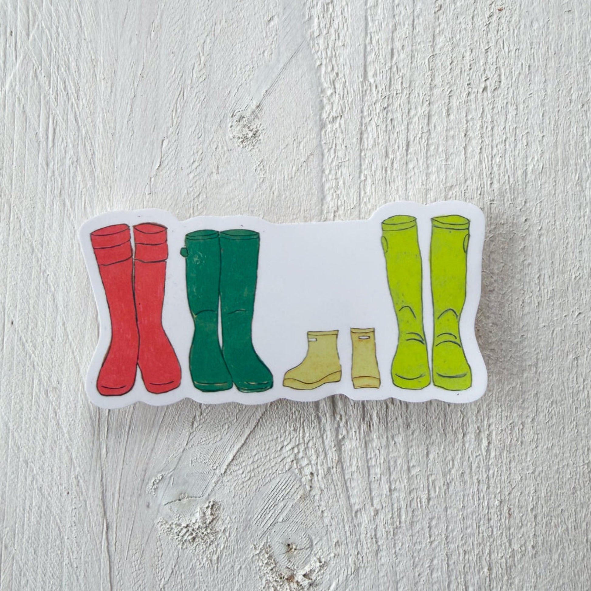 Set of colorful mud and rain boot illustrations 