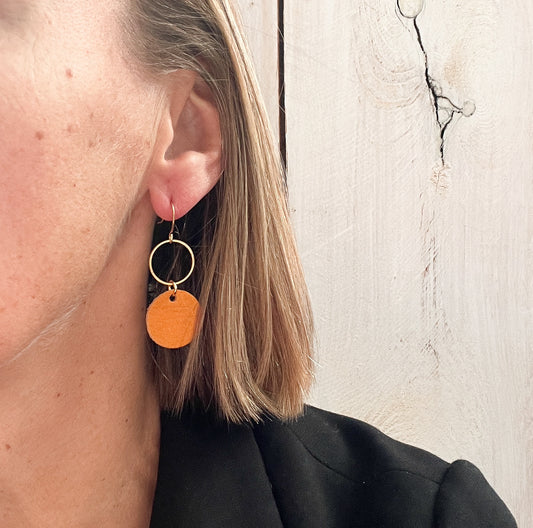 Leather Tower Earrings in Solis